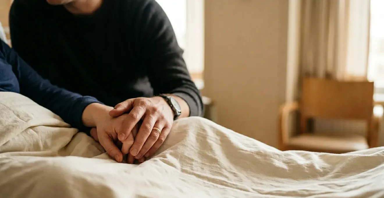 Birth partner providing supportive advocacy during labor in peaceful hospital setting