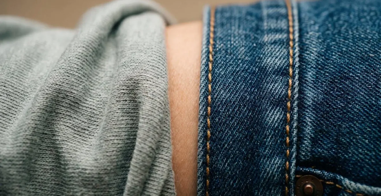 Extreme macro photograph showing contrasting fabric textures representing soft versus rigid materials against healing skin